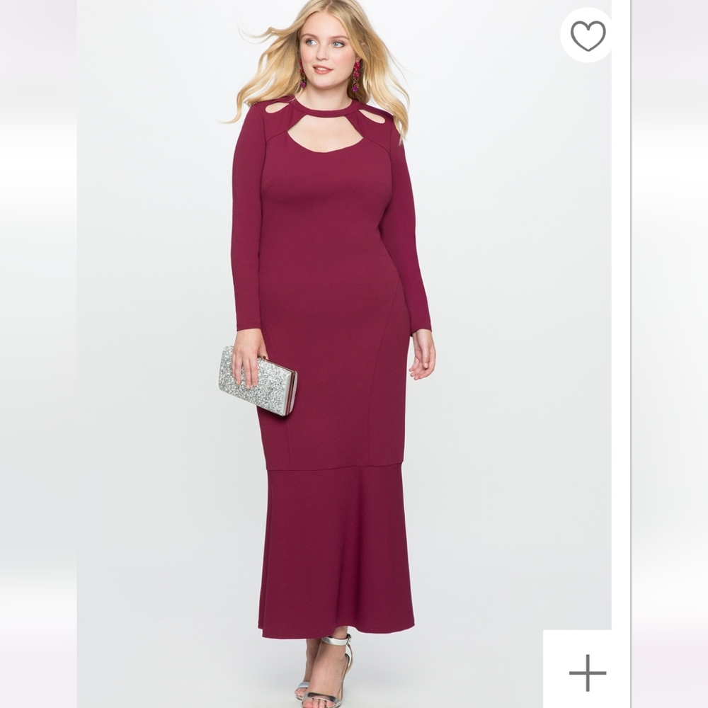 Eloquii Cutout Neckline Gown Wine Size 20 with tags - Picture 7 of 8